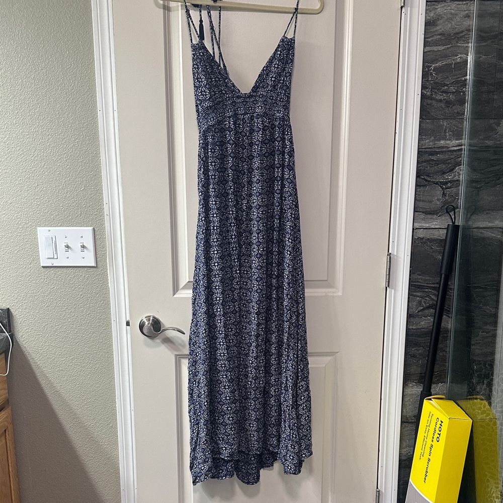 Lulu's Navy Patterned Maxi Dress